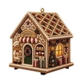 thumbnail image 2 of Christmas House Shaped DIY Diamond Art Hanging Ornament, VVQ Handmade Xmas Candy House Kit with Wooden Base Rhinestones for Decor, 2 of 7