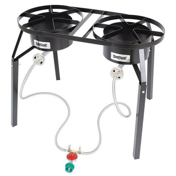 Bayou Classic Cuisinière à Gaz à Double Brûleur avec Pattes Ext.
