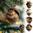 thumbnail image 7 of LanSuare 2D Forest Animal Acorn Ornaments, 3.1" Woodland Animal Christmas Ornaments, Acrylic Personalized Hanging Ornament for Backpack Keychain, Christmas Tree Decor(Bear), 7 of 7