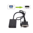 thumbnail image 1 of Adaptador VGA macho a HDMI hembra y conversor de audio, 1 of 4