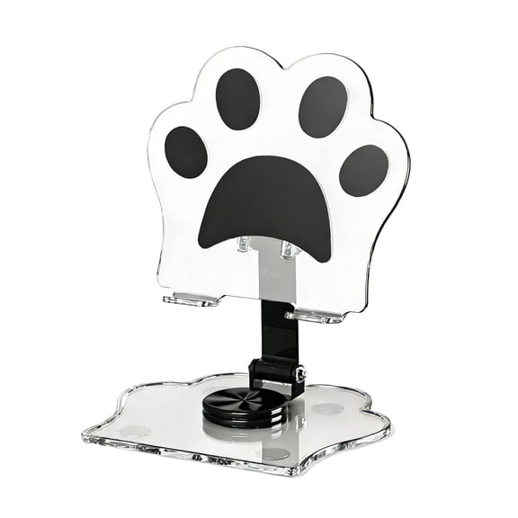 Black Rotating Tablet Stand Holder With 360 Degree Adjustment Portable Foldable Desktop Mount For Phones And Ipads Anti-Slip Base 0.44 Lb 1Pc