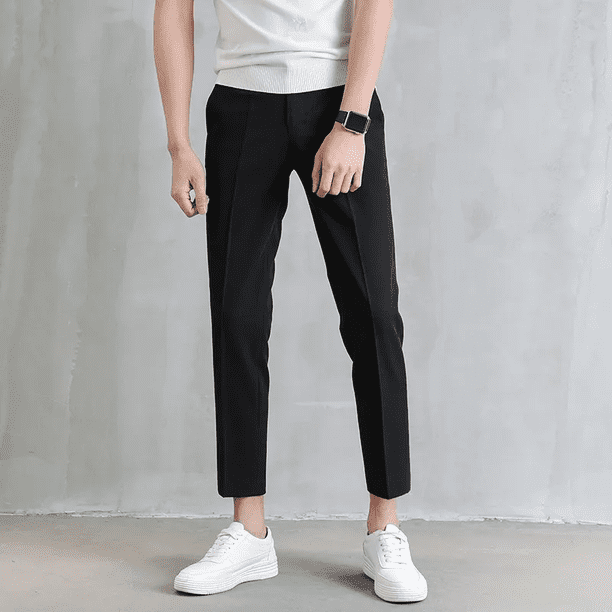 Pantalones de traje de nueve puntos de negocios casuales para hombre más vendidos de Shopee Ph Transfronterizo Moda Verano Delgado Slims Suaviza tu silueta