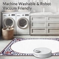 thumbnail image 5 of ODIKA 6'x9' Machine Washable Non-Slip Area Rug, Heritage Scrollwork with Stylized Fleur and Mosaic Accents High Traffic Rug with Pad, Blue, 588918, 5 of 8