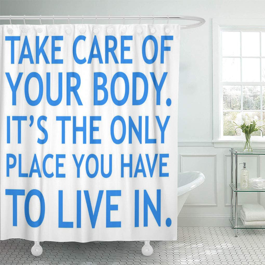 Cynlon Motivational Health And Motivation Words Sayings Gym Inspirational Bathroom Decor Bath Shower Curtain 66x72 Inch Walmart Com Walmart Com