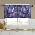 thumbnail image 2 of Wobogo Sakura Purple Butterfly Kitchen Curtains 2 Piece Set Symmetrical Design Light Filtering Small Window Drapes Suitable for Bathroom Laundry Room and RV 57x24in, 2 of 9