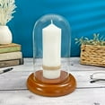 thumbnail image 2 of Plymor 4" x 7" Glass Display Dome Cloche (Oak Wood Base), 2 of 4