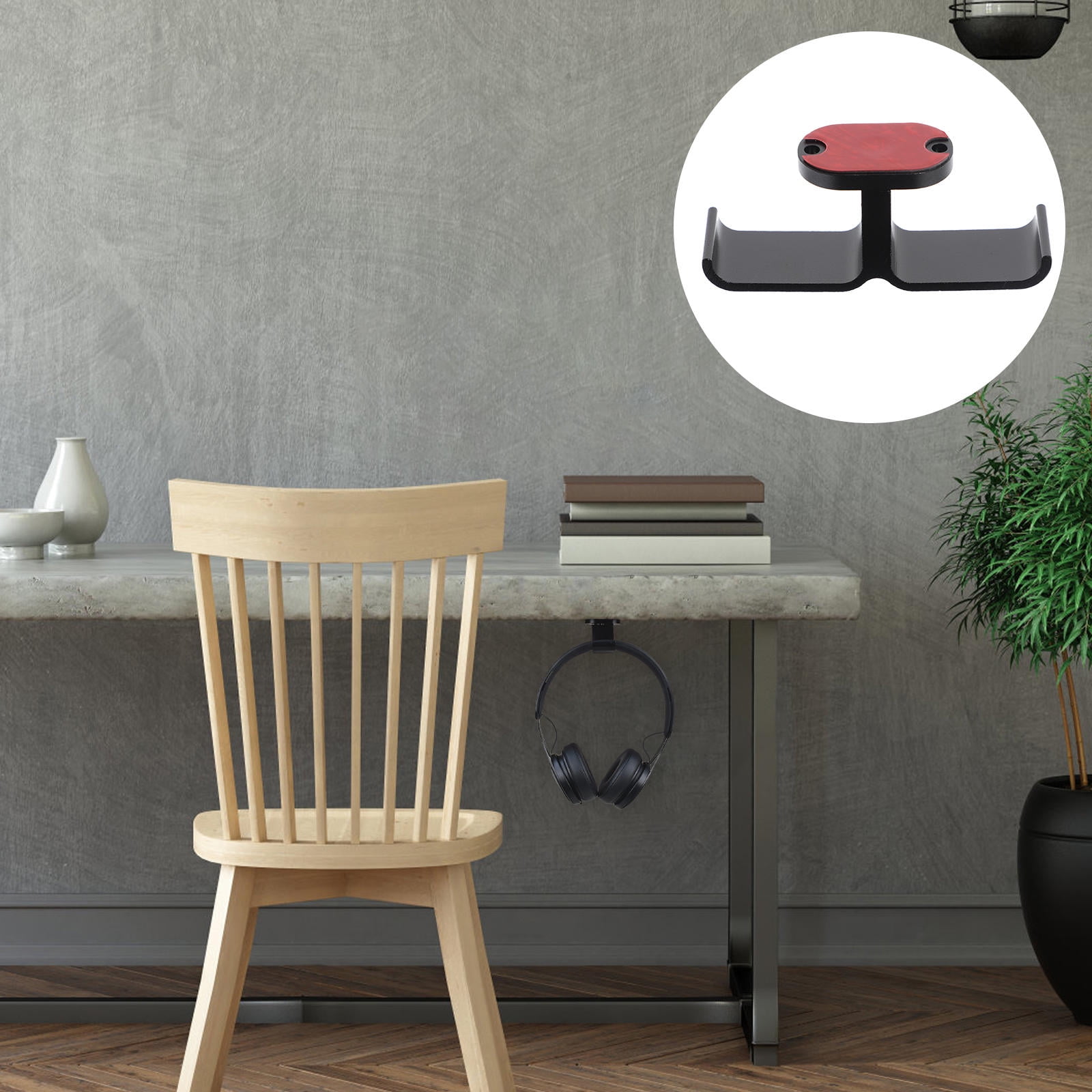 WRISTBIQUE Under Desk Headphone Holder with Dual Hooks Black Headset Stand for Gaming Accessories