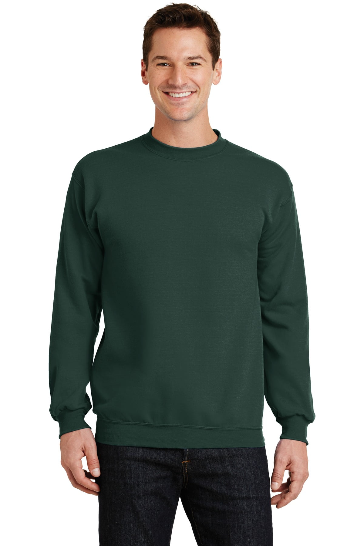 dark green crew neck sweatshirt