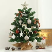 iRerts 20" Christmas Tree, Holiday Small Christmas Trees for Tabletop, Desktop Christmas Tree with 170 PE Branch Tips and Pulp Base, Tabletop Christmas Tree for Office Desk Dining Table, Green