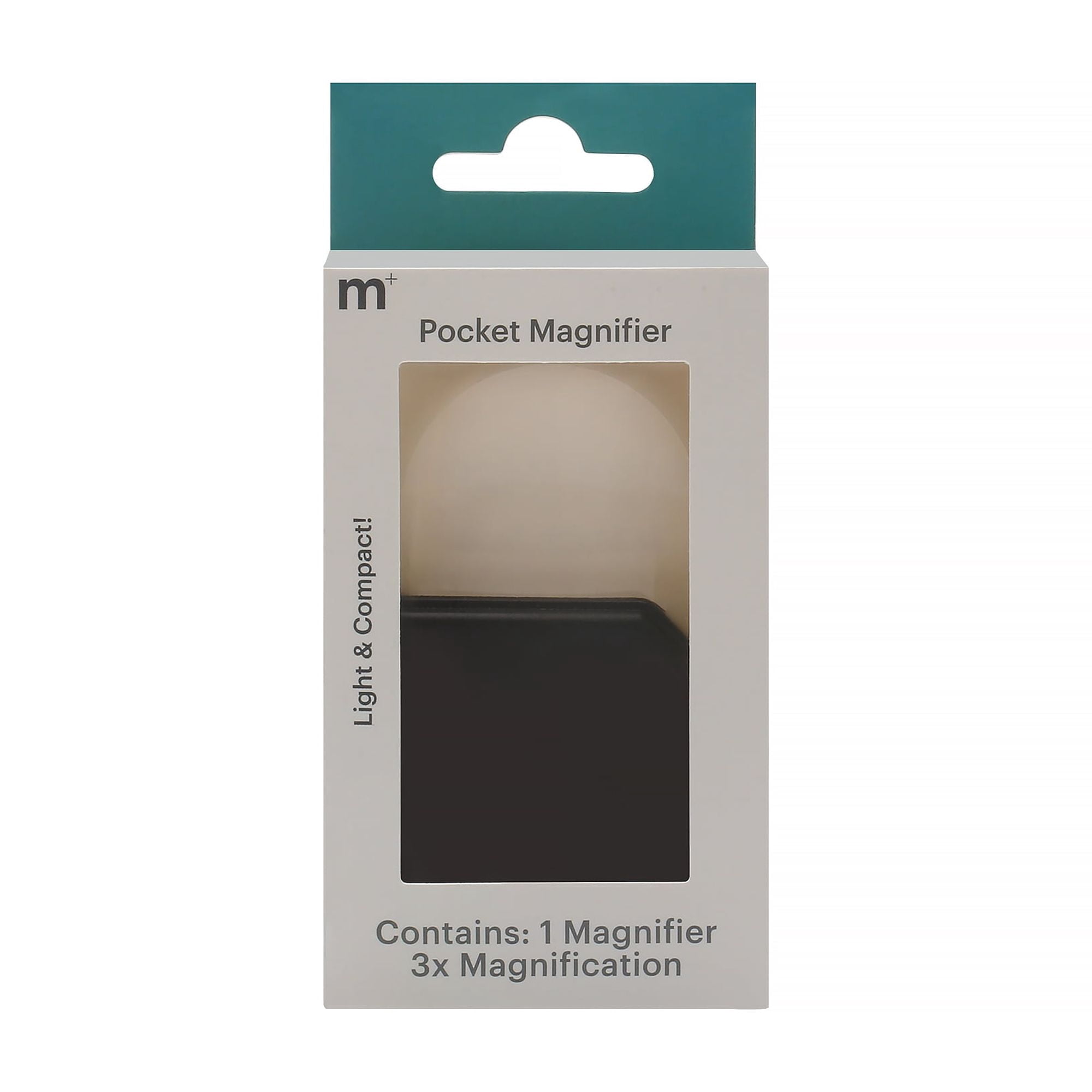 (2 pack) M+ Unisex Portable 3x Pocket Magnifier, 3x Magnification