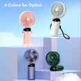 thumbnail image 2 of Mini Portable Fan Handheld Fan Rechargeable Small Desk Fan 5 Speeds 90° Foldable Battery Operated Fan with Lanyard for Home Office Travel Use, 2 of 7