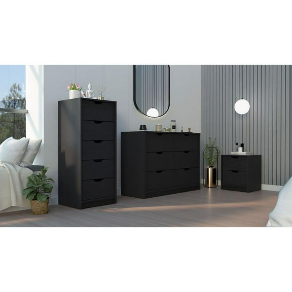 We Have Furniture Stockley 3 Piece Bedroom Set, Nightstand   Dresser   Dresser Narrow