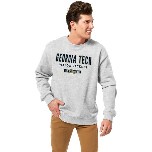 Men's-League Collegiate Wear  Heather Gray Georgia Tech Yellow Jackets Essentials 2.0 Pullover Sweatshirt