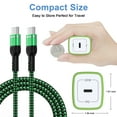 thumbnail image 5 of USB C Charger Block, 2 Pack 20W PD Charger Block with USB C to C Cable 6ft, Type C Charging Block Wall Charger Plug USB C Brick Cube Fast Charging Station Compatible for Samsung, Android, Green, 5 of 7