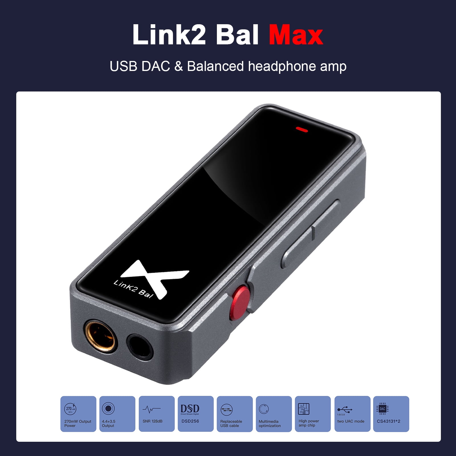 XDuoo Link2 Bal Portable USB DAC Balanced Headphone Amplifier