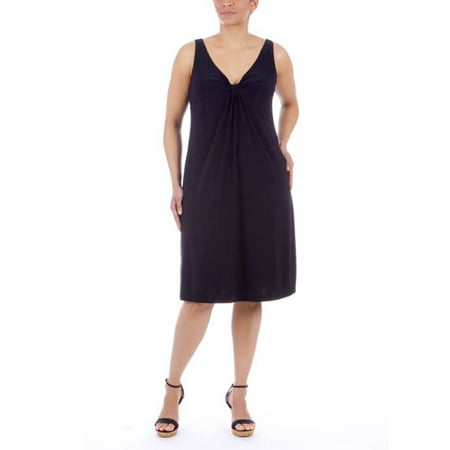 Metro7 - Women's Plus Sleeveless Jersey Knot Dress