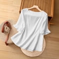 thumbnail image 6 of KyCheLot Short Sleeve T-Shirts for Women Plus Size Round Neck Solid Color T-Shirts Casual Summer Walking Tops, 6 of 8