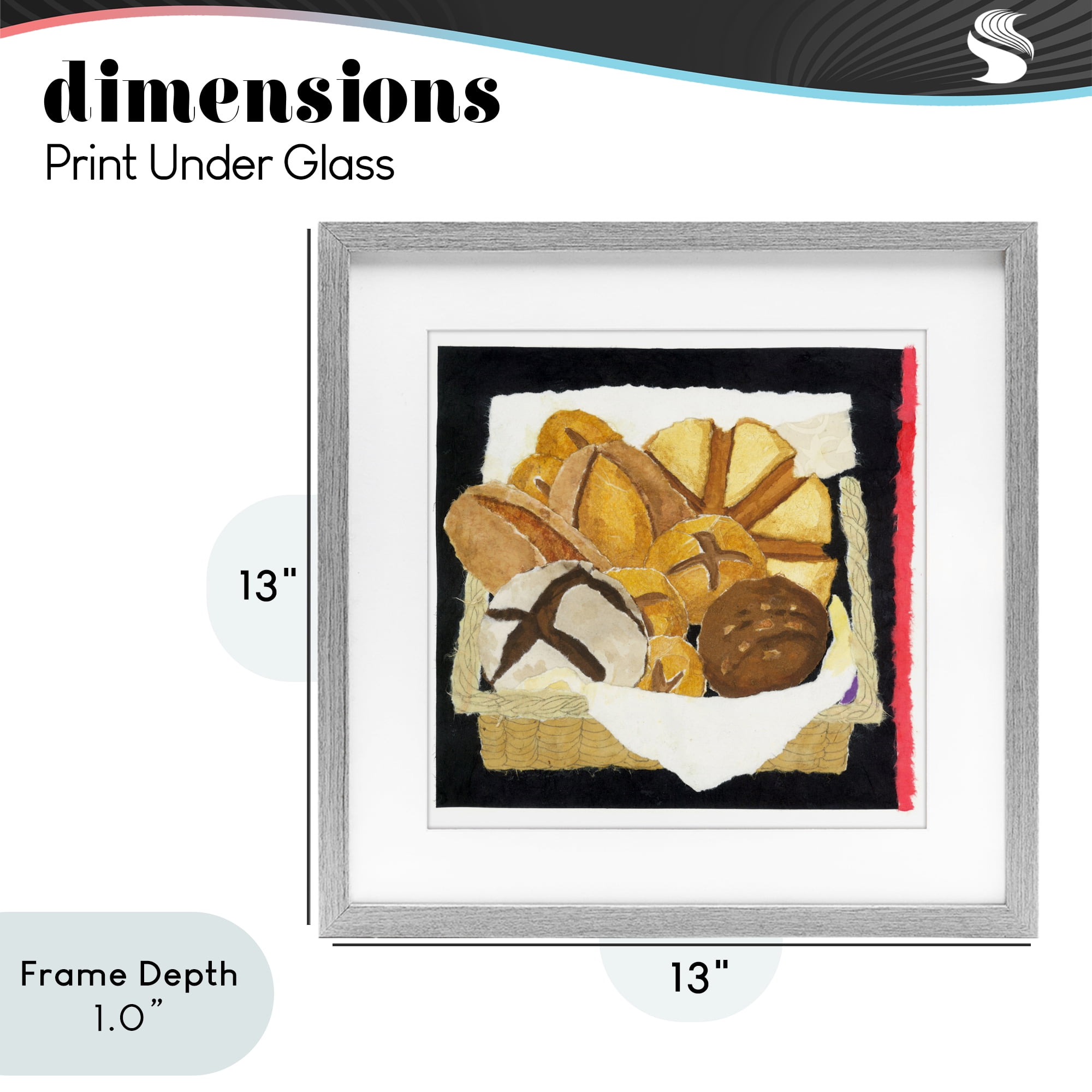 Stupell Industries Bread Box and Stripe Gray Framed Print Under Glass, design by Nancy Overton
