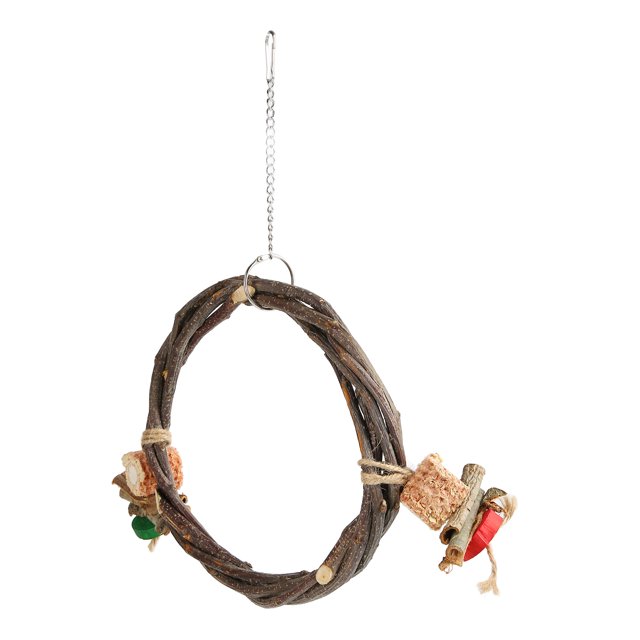 Bird Swing Perch, Bark Food Colouring Hanging Swing Toy For L