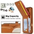 thumbnail image 4 of Allytechgroup Wallet Case for Samsung Galaxy A14 5G with Card Slots, RFID Blocking Ring Holder Kickstand Bumper Anti-Scratch Slim Phone Case Cover for Galaxy A14 5G, Brown, 4 of 8