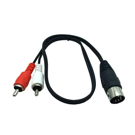 DIN 5 Broches pour Câble RCA, Qaoquda 20 Pouces DIN Mâle Fiche à 2 RCA Mâle  Adaptateur Audio Câble pour Bang Électrophonique & 