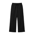 thumbnail image 3 of UACY Girls Sweatpants Wide Leg Drawstring Baggy Kids Pants Open Bottom Casual Loose Teen Joggers with Pockets (Black, 13-14 Years), 3 of 9