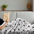 thumbnail image 3 of Skull Soft Flannel Fleece Throw Blanket, Girly Skull and Crossbones Checkered Pattern Simple Design Image, Cozy Plush for Indoor and Outdoor Use, 50" x 60", Baby Pink Black White, by Ambesonne, 3 of 5