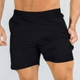 thumbnail image 2 of USNSM Men’s 2 in 1 Running Shorts 5" Quick Dry Thin Gym Athletic Solid Color Workout Shorts for Men with Pockets Black XXL, 2 of 3