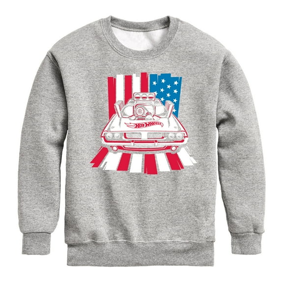Hot Wheels - USA Stripes - Toddler And Youth Crewneck Fleece Sweatshirt