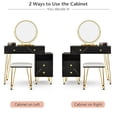 thumbnail image 6 of Giantex Makeup Vanity Set w/Lighted Mirror, Modern Dressing Table w/Storage Cabinet, Adjustable Brightness & Touch Screen for Bedroom, Black, 6 of 10