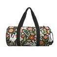 thumbnail image 2 of Easygdp Rabbits on Floral Travel Bag, Camping, Weekend, Carry On Overnight Duffel Bag with Shoulder Strap, 2 of 8