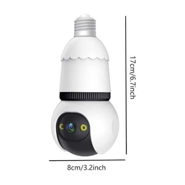 Herunwer 2MP Smart Light Bulb Camera with 355° Pan-Tilt, Full-Color Night Vision, and Motion Detection