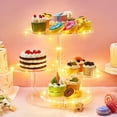 thumbnail image 4 of Soporte redondo transparente para tartas de 4 niveles con 2 tiras de luces LED para cupcakes, expositor de postre para bodas, baby shower, graduación, cumpleaños, fiesta de té, 4 of 6