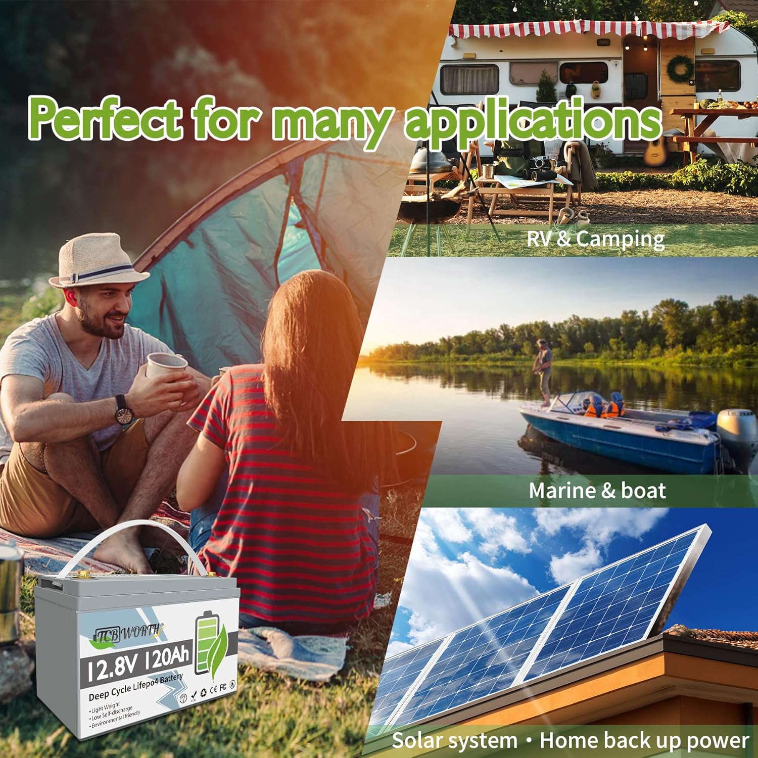 12V 135Ah Group 31 LiFePO4 Battery Bluetooth,1728Wh,TCBWORTH Lithium Batteries for RV,Solar,Trolling Motor,off-Grid,Camping,Marine,100A BMS,15000+Deep Cycles,12.8 Volt Battery