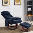 thumbnail image 3 of MCombo Swivel Recliner and Ottoman, Multi-Position Leisure Office Chair with Vibration Massage, Chenille Fabric Ergonomic Lounge Armchair for Home Living Room 4687, 3 of 8