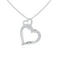 thumbnail image 1 of Angara Natural Diamond Necklace - Interlinked Diamond Tilted Heart Pendant in Platinum for Women, 1 of 10