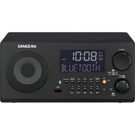 Sangean WR22BK FM-RBDS/AM/USB Bluetooth Digital Tabletop Radio with