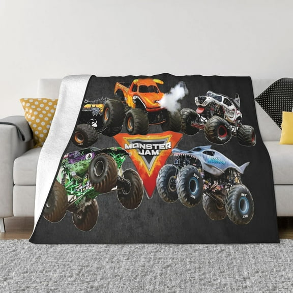 Monster Trucks-Ja-m Soft Micro Fleece Blanket Throw Lightweight Flannel Blankets for Bed Couch Sofa