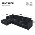 thumbnail image 6 of MAYEERTY 96x56" Modern Cloud Sectional Sofa - L-Shaped 4-Seat Chenille Couch with 2 Free Pillows/Oversized Chaise for Living Room/Apartment/Office, 3 Colors, 6 of 24