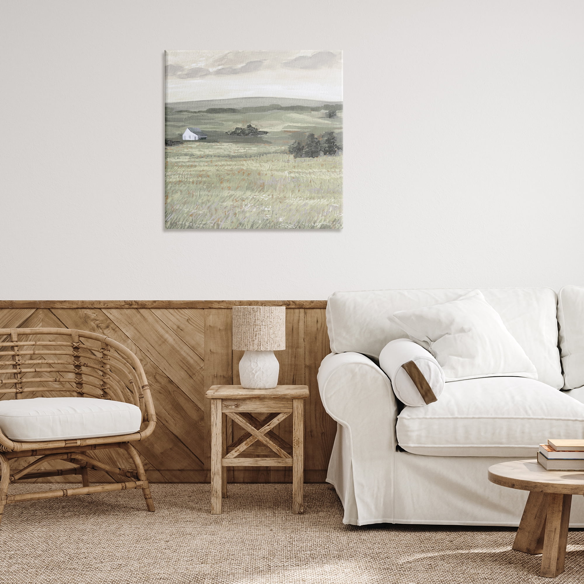 Stupell Industries Scenic Country Landscape Landscape & Nature Painting Wrapped Canvas Art Print Wall Art, 30 x 30
