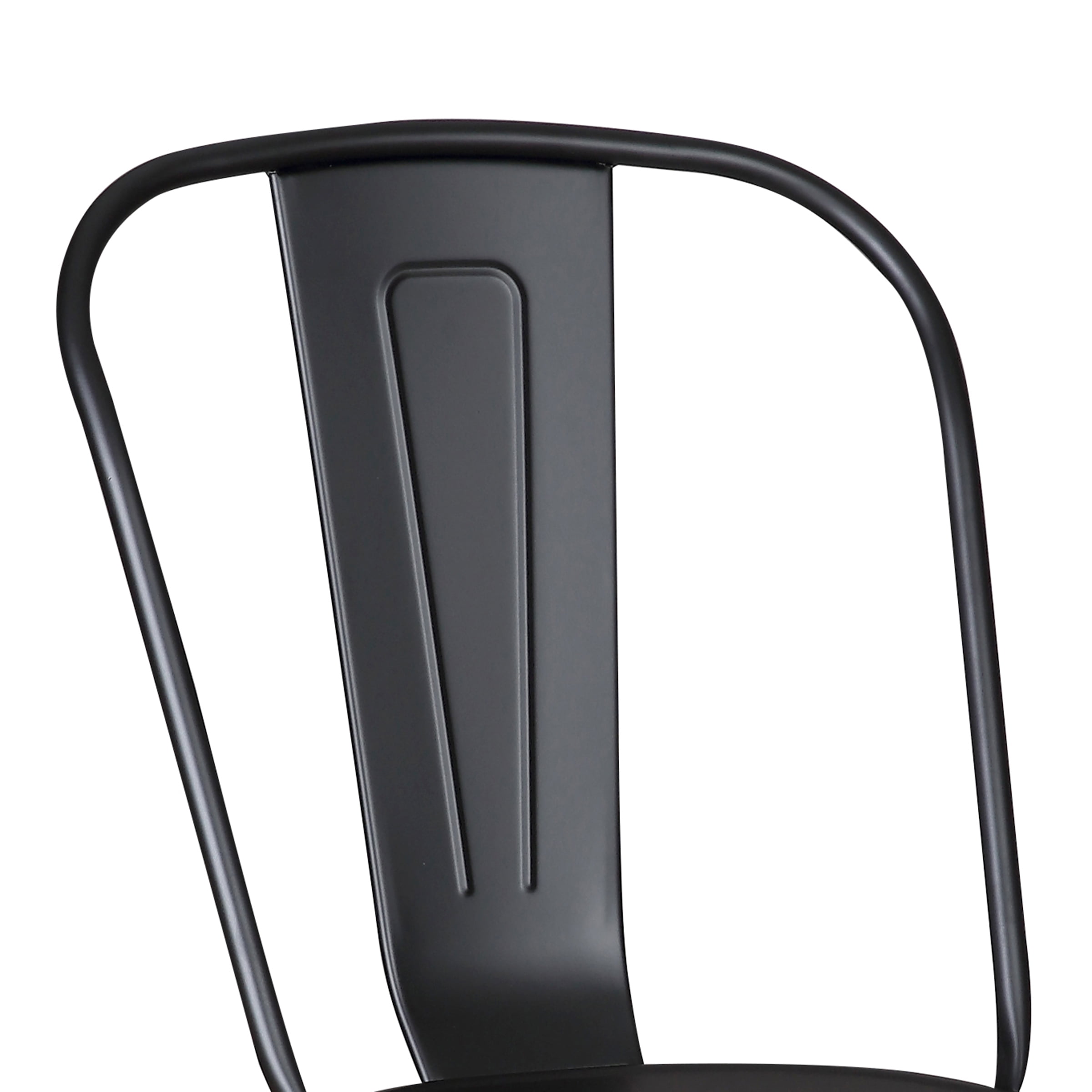 Modern Matte Black Metal Dining Room Kitchen Bar Chair, 18 inch seat Height, Set of 2