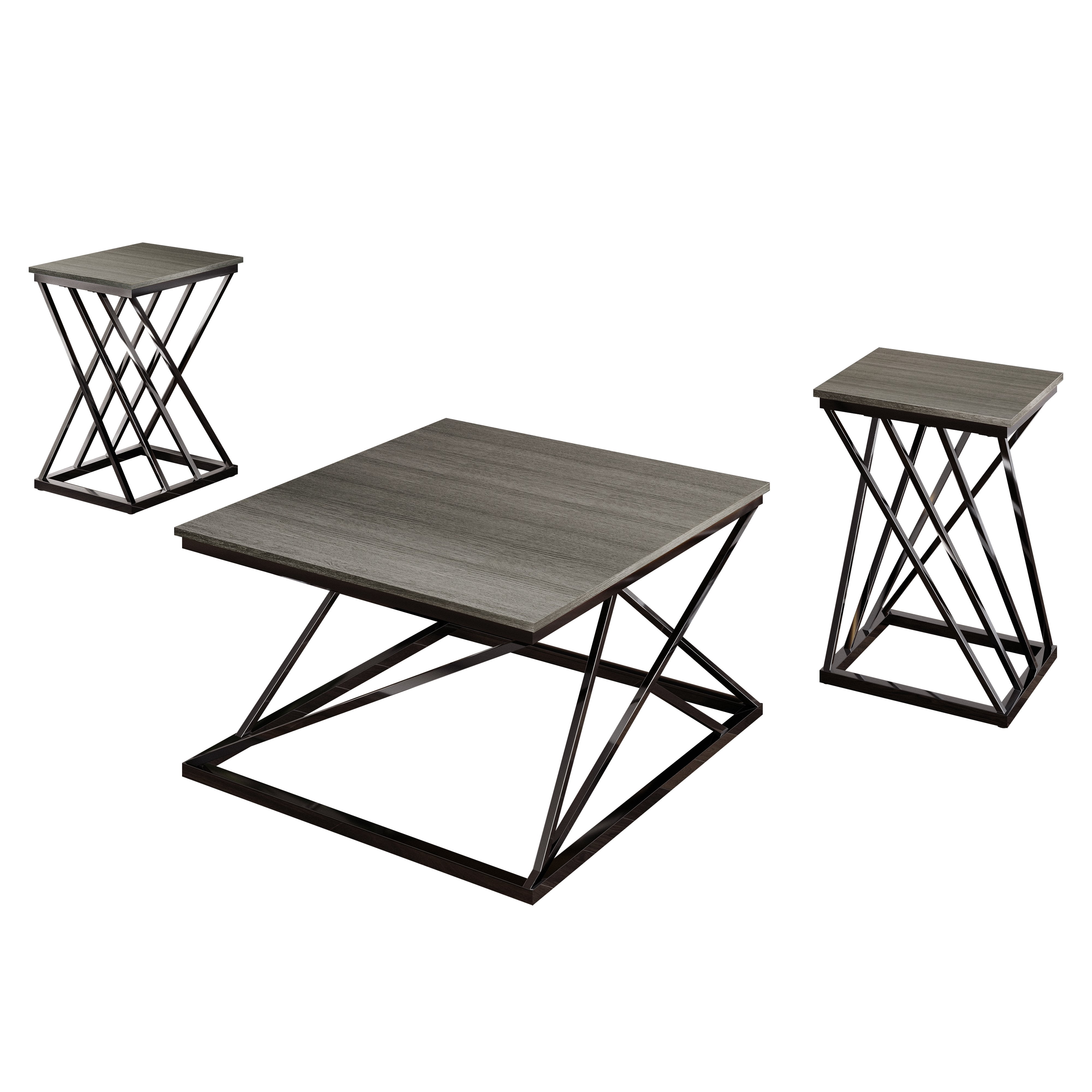 Castle Place Shabby Chic 3- Pieces Coffee Table Set, Grey