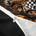 thumbnail image 4 of Castle Fairy Graffiti Motocross Duvet Cover Set for Teens, Checkered Flag Splash Bedding Full for Boys Bedroom, Black Orange,Black Reversible,3pcs,No Comforter, 4 of 6