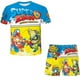 thumbnail image 2 of Verano 2023 nuevos conjuntos Super Zings ropa niños cuello redondo manga corta Tops camisetas + Pantalones cortos trajes de dos piezas trajes 3T Gao Jinjia LED, 2 of 2