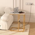 thumbnail image 2 of VECELO Set of 2 C Shaped End Table with Charging Station, Small Side Tables C Couch Table for Living Room, Bedroom, Sofa Table with USB Ports and Outlets for Small Spaces, Gold, 2 of 8