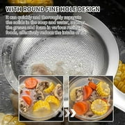 Loopunk 2Sets Stainless Steel Fine Mesh Strainer, Colander, Spoon, Sieve, Oil Filter, Food Strainer, Kitchen Gadget (Large, Small)