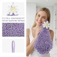 thumbnail image 3 of REGALWOVEN 2 Pack Cute Flower Chenille Hanging Hand Towels, Soft Absorbent, Quick Dry Decorative Towels for Kitchen, Bathroom Purple 12" x 12", 3 of 6