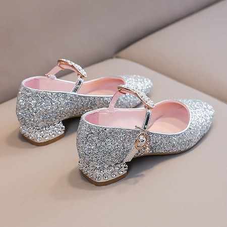 

Gubotare Sandals Girl Wide Toddler Girls Sandals Soft Rubber Flats Summer Baby flower girl Shoes (Silver 13)