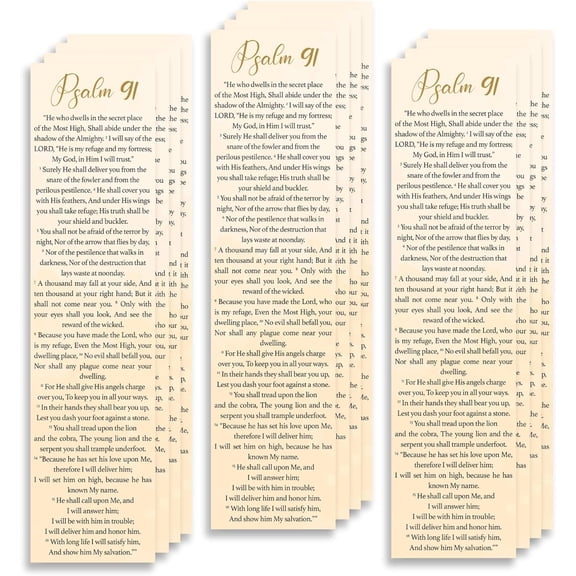 Christian Verses Bookmark | Page Marker Divider | Psalm 91 (Pack of 12)