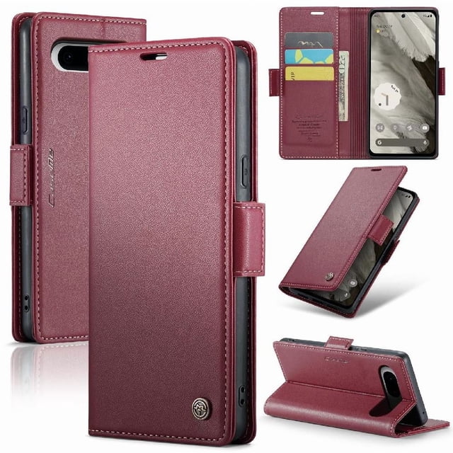 Funda tipo cartera Google Pixel 8 con cierre magnético, RFID, tarjetero, soporte, carga inalámbrica